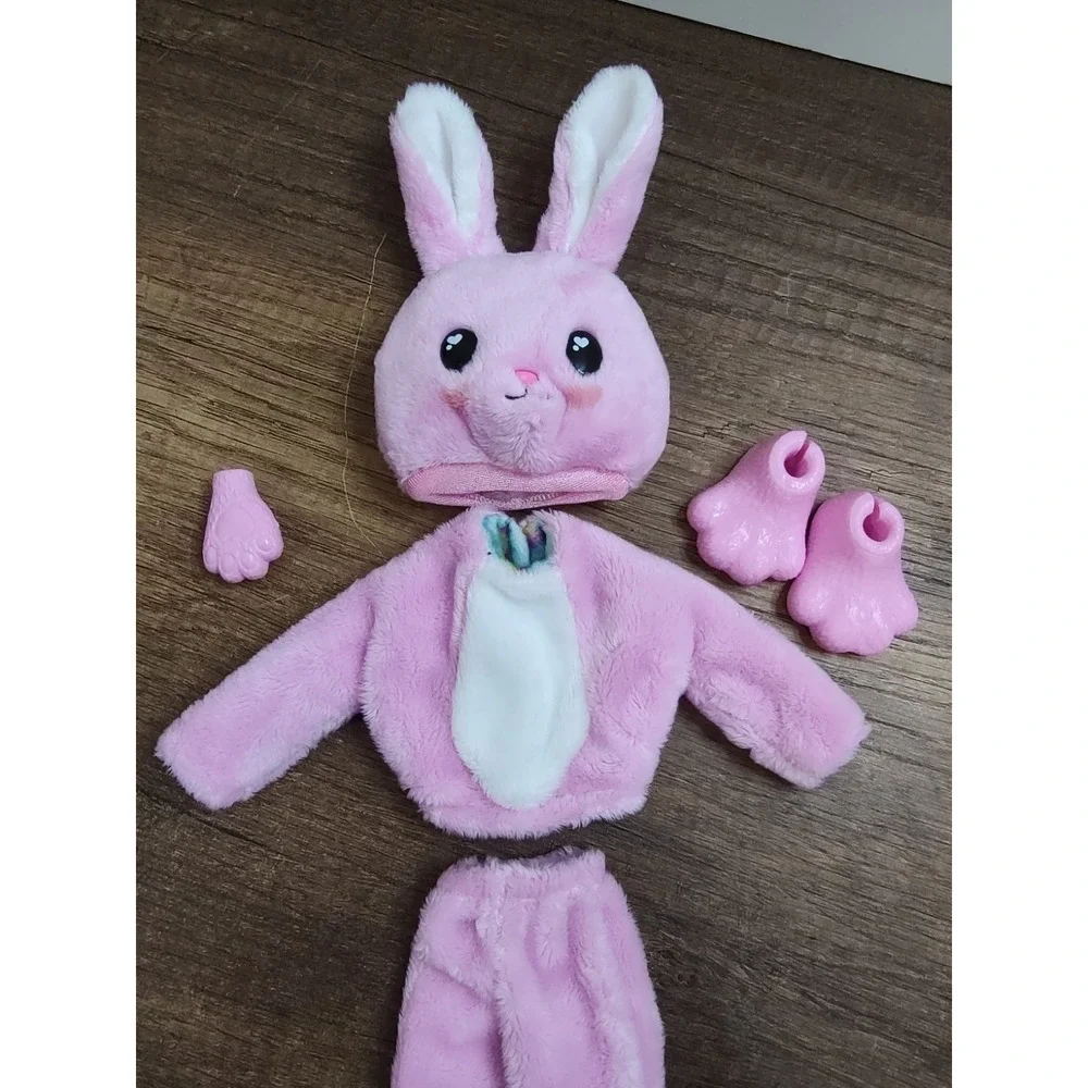 Barbie Pink Bunny Plush Doll Rabbit Ears w Removable Pink Feet Shoes READ